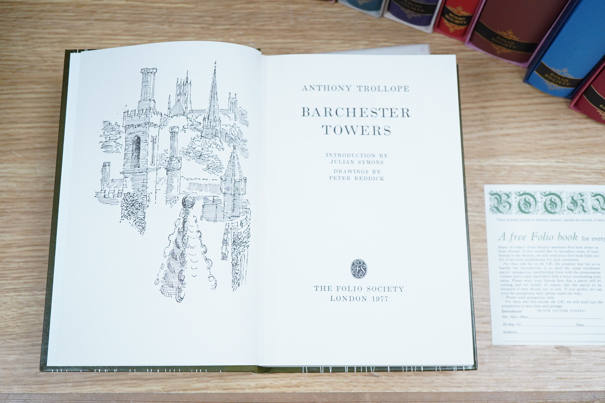 A collection of folio society books by Anthony Trollope to include The Dukes Children and The Three Clerks, together with four other folio books